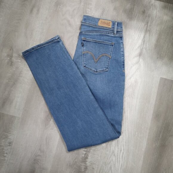 Levi's 512 Ladies Size 8 Perfectly Slimming Straight Leg Medium Wash Blue Jeans - Picture 13 of 16